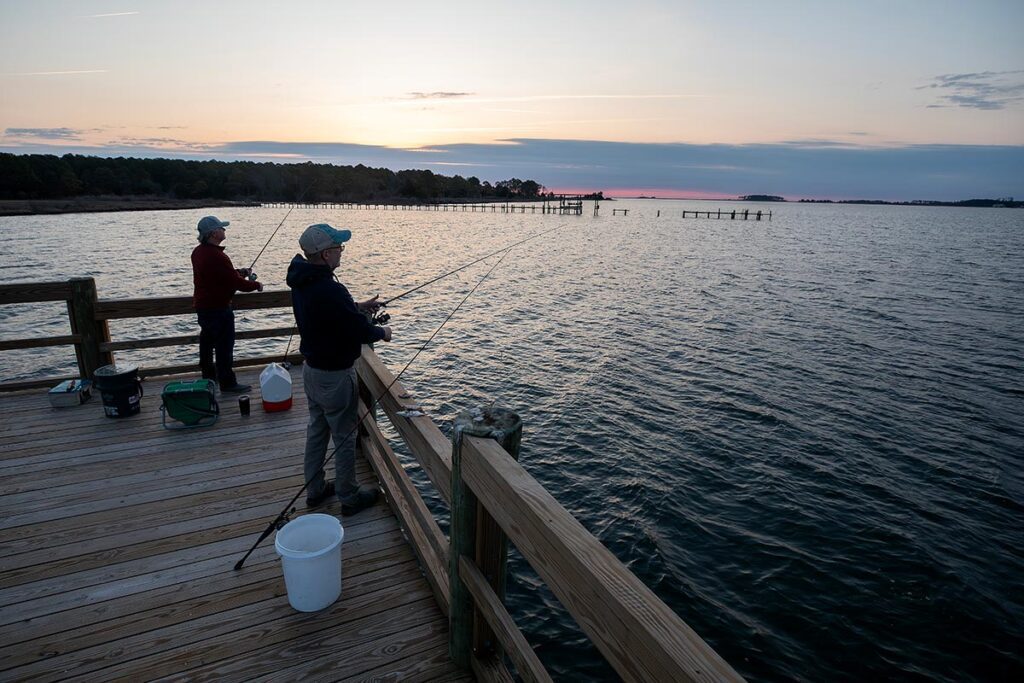 New fishing pier at Captain Sinclair’s Monday February 26, 2024.